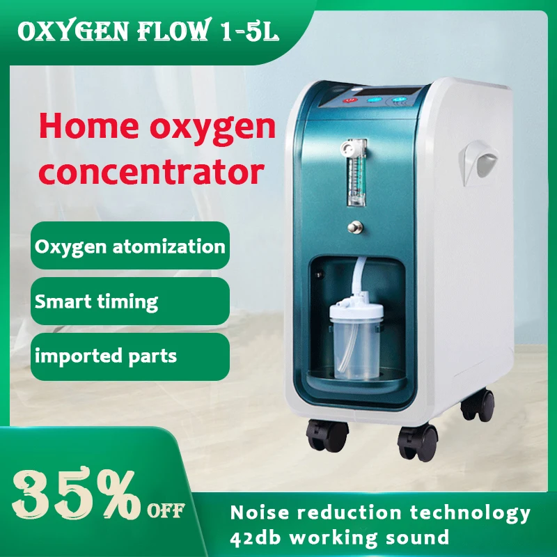 

1-5L 220V Atomizing Oxygen Generator Negative Ion With Remote Control Home Double Oxygen Generator Oxygen Suction Machine