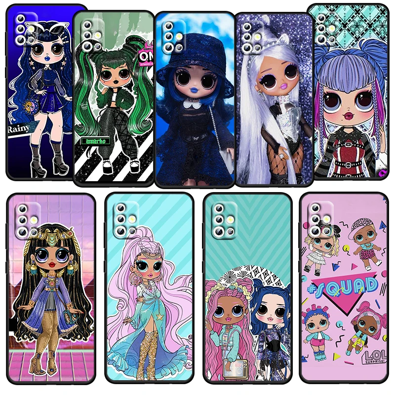 

L.O.L. SURPRISE Doll Cute For Samsung Galaxy A52S A72 A71 A52 A51 A12 A32 A21S 4G 5G Funda Soft TPU Black Phone Case Capa Cover