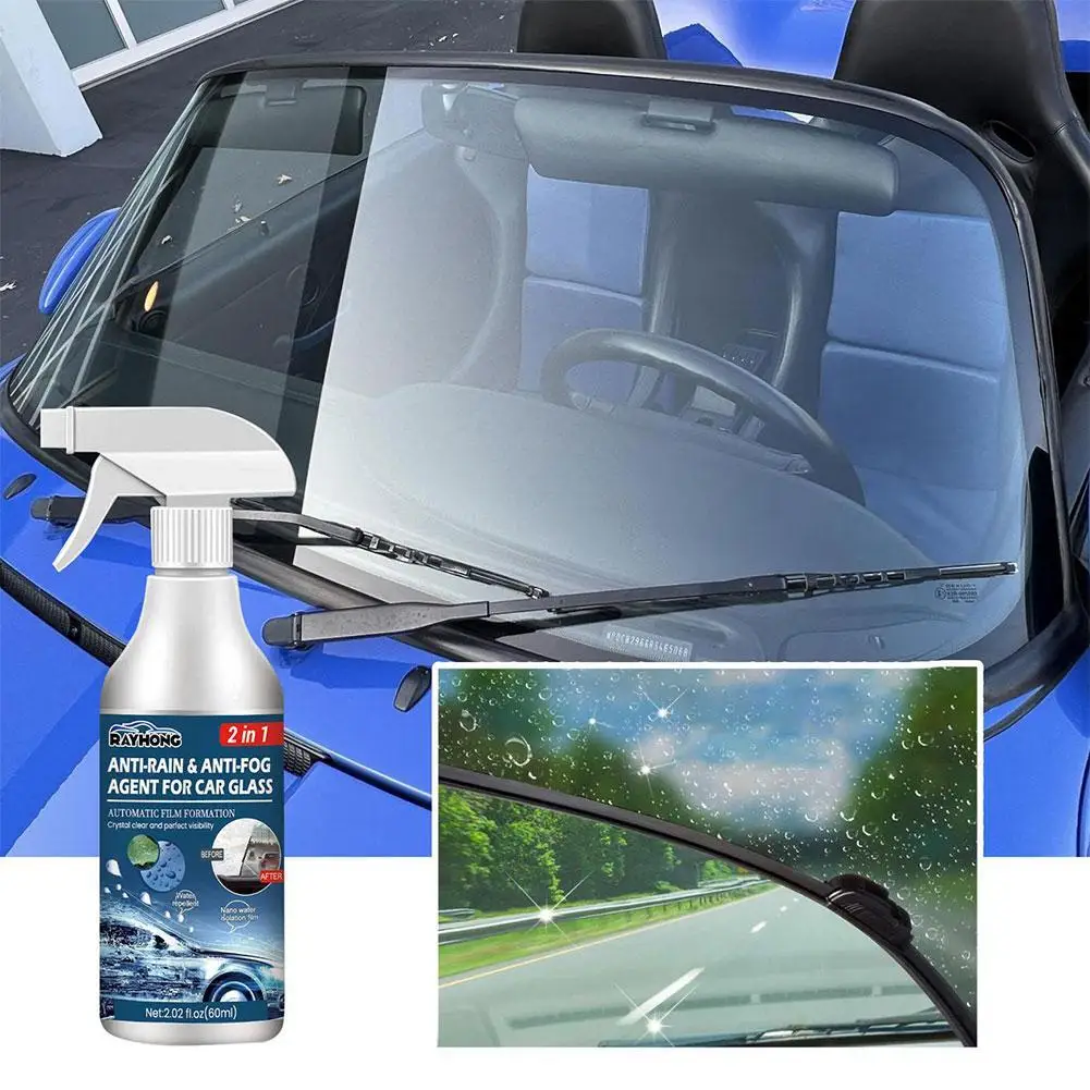 60ml Anti Fog Spray Auto Windshield Cleaning Agent Prevent Fogging And Improve Driving Visibility Anti-fog Agent For Car Glass