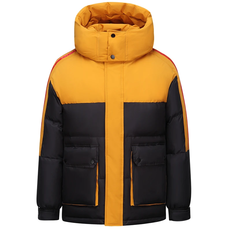 

Зимние короткие мужские пуховики высокого качества 2023 брендовые Модные мужские пуховики в стиле пэчворк толстые теплые зимние парки с капюшоном