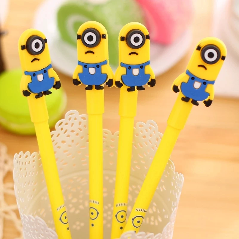 

30-100PCSSingle Creative Student Stationery Silicone Yellow Human Neuter Pencil Pen Loveable Office Stationery Signature PenLots