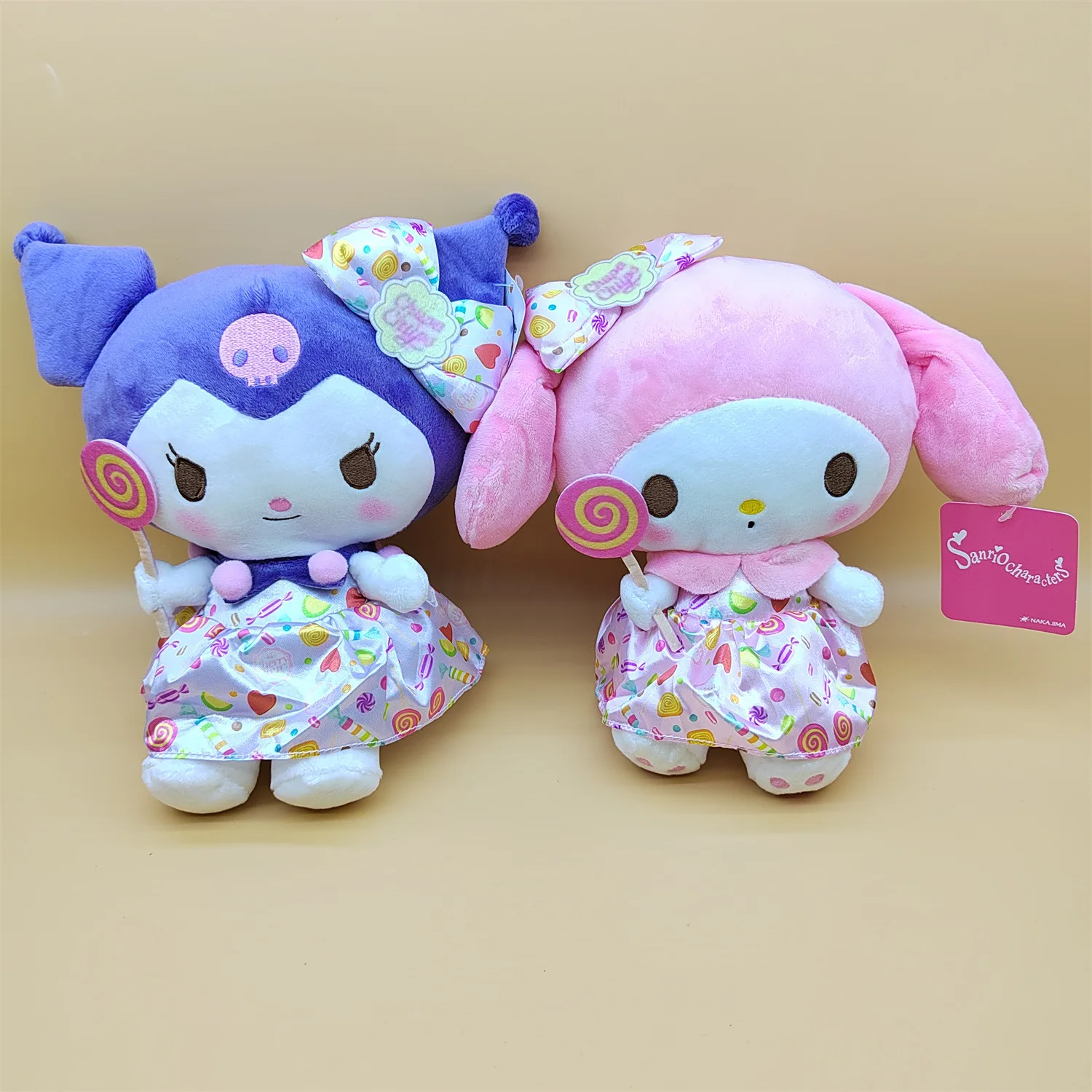 

Sanrio My Melody Kuromi Cute Plush Lollipop Doll Kawaii Fluffy Soft Stuffed Toy Sofa Pillow Room Decoration Kid Holiday Gifts