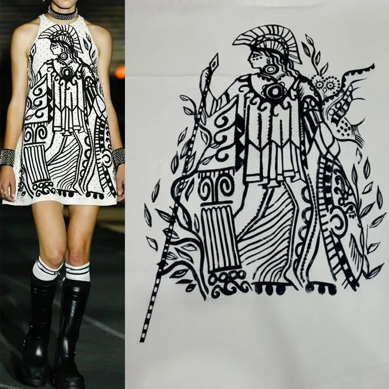 

Европа и Америка, черно-белые покерные персонажи, печатные толстые женские брюки, ткань