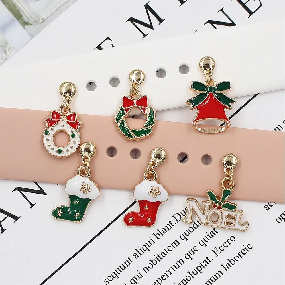 

Christmas Series Silicone Strap Decorative Nails Watchband Charms Metal Creativity Rivet Accessories For Apple Watch