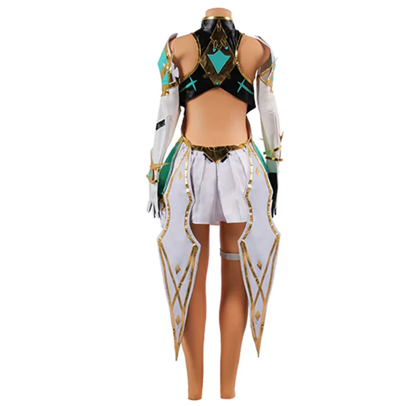 Фото Костюм для косплея игры Mythra, женская сексуальная униформа, нарядный костюм, полный комплект, наряды для вечеринки в честь Хэллоуина №3