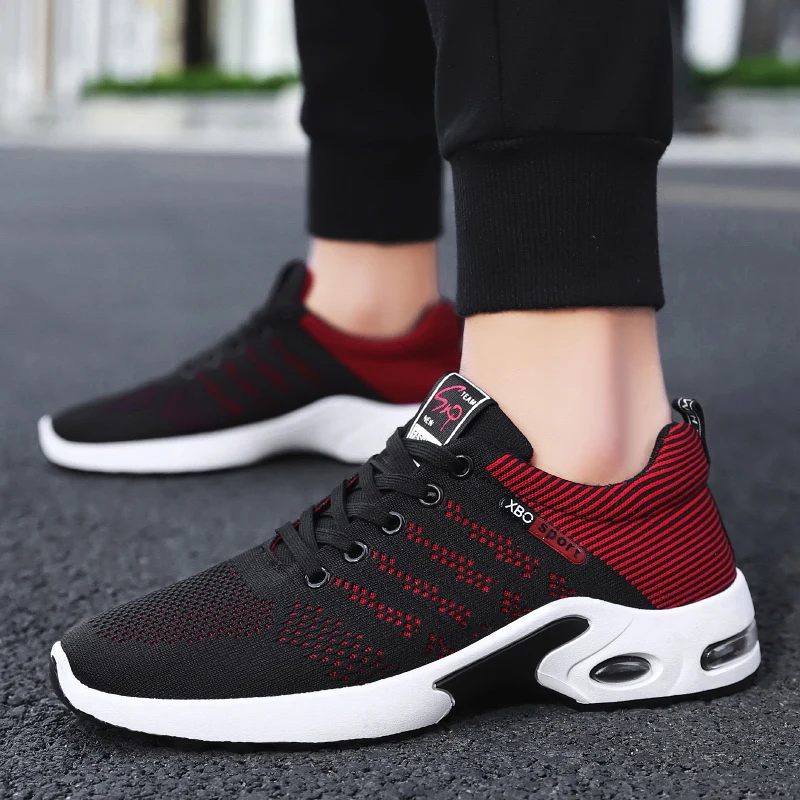 Breathable Shoes For Men Air Cushion Male Sneakers Lightweight Mesh Running Shoes Anti-slip Wear-able Designer Tennis Fitness