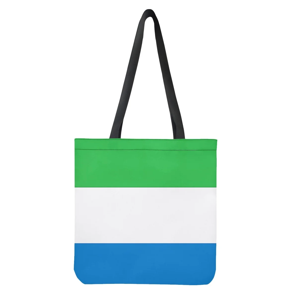Sierra Leone Flag Print Women Canvas Shoulder Bag Totes Large Capacity Foldable Shopping Bags for Mom Ladies Grocery Handbags