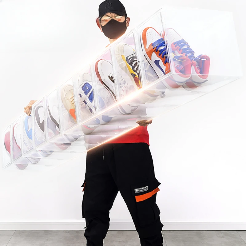 Коробка для хранения обуви Aj коробка кроссовок прозрачный пластиковый шкаф