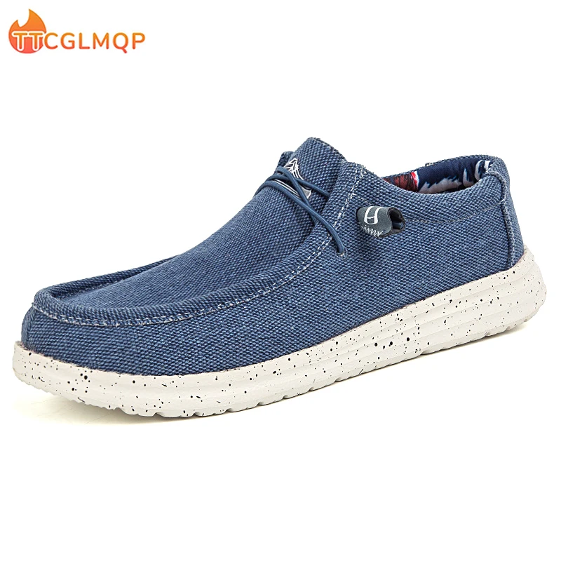 

2023 Summer New Men's Canvas Lazy Boat Shoes Outdoor Convertible Slip On Loafer Fashion Casual Flat Non Slip Deck Shoes Big Size