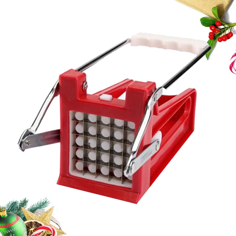 

Stainless Steel Household Potato Slicer Vegetable Chipper French Fry Carrot Lettuce Chips Chopper (Red)