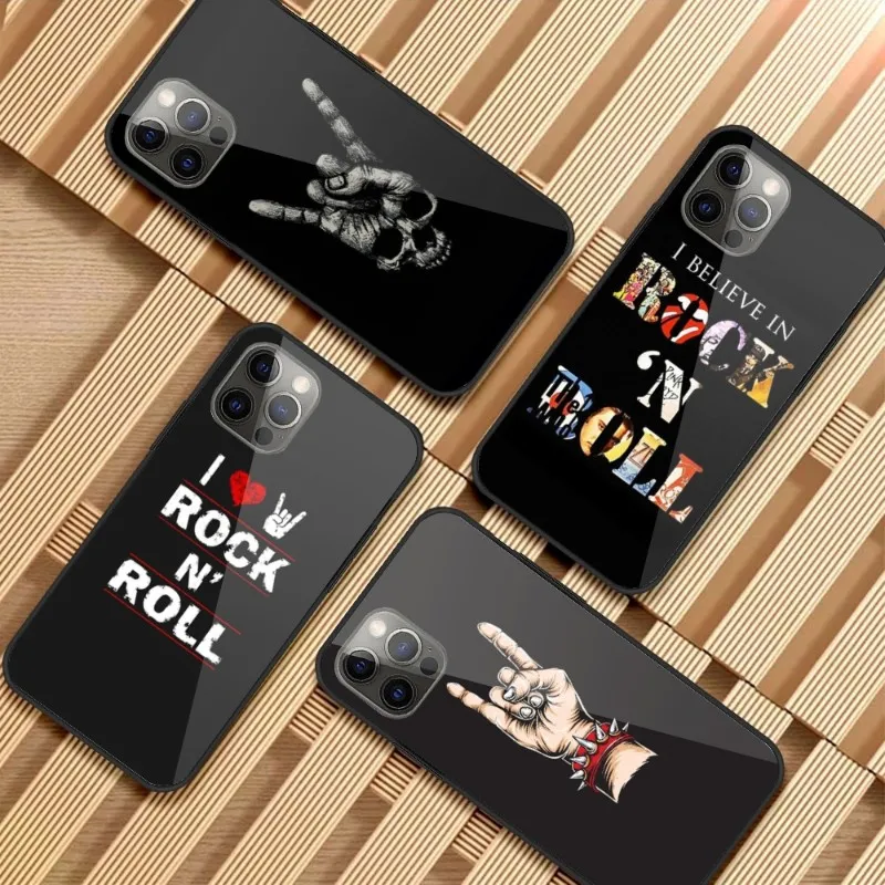 

Rock n Roll чехол для телефона iPhone 14 13 12 11 XS X 8 7 6 Plus Mini Pro Max SE 2022 PC стеклянный чехол для телефона