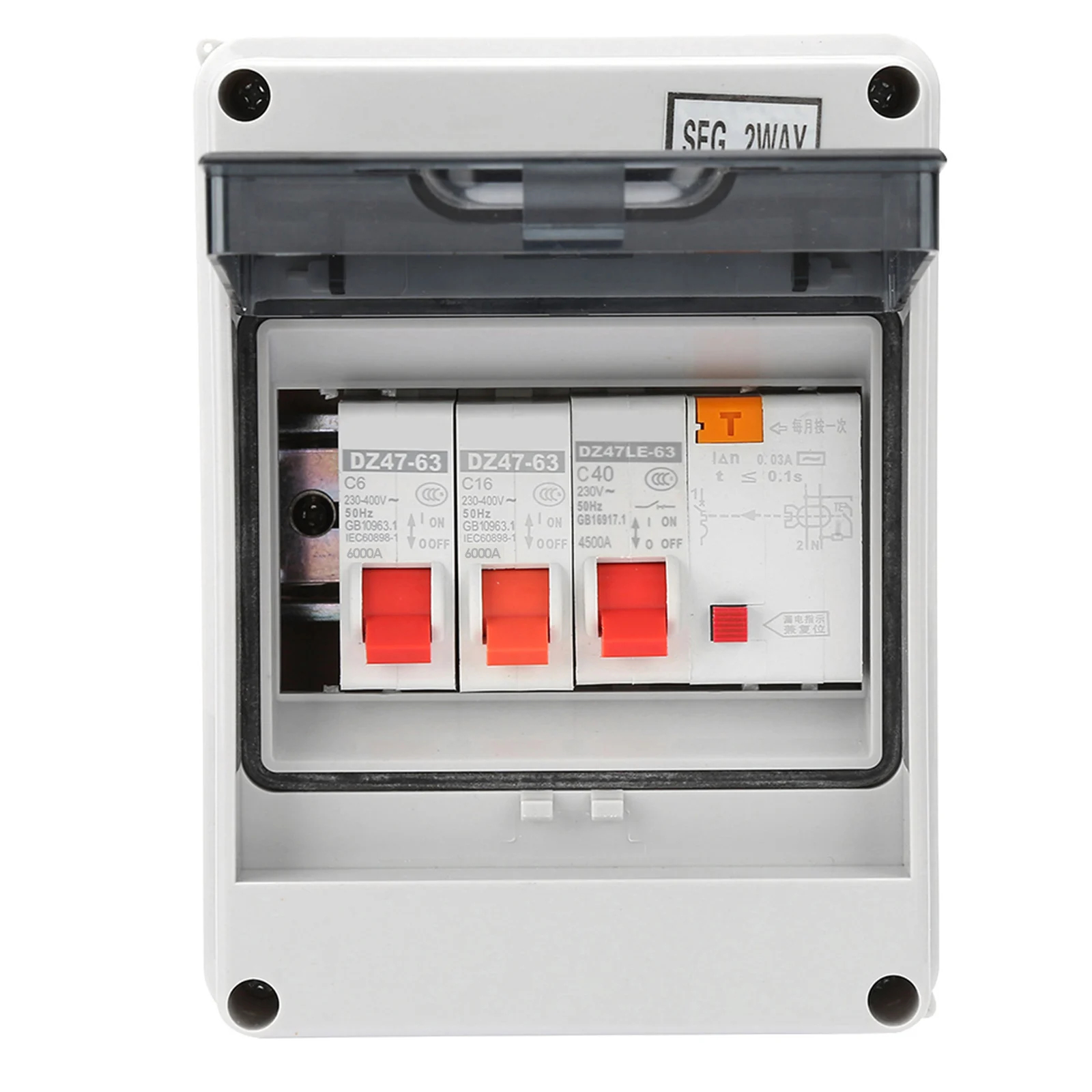 

Двухсторонний гаражный фургон, бытовой блок 40A 30mA RCD 2MCB 6A + 16A