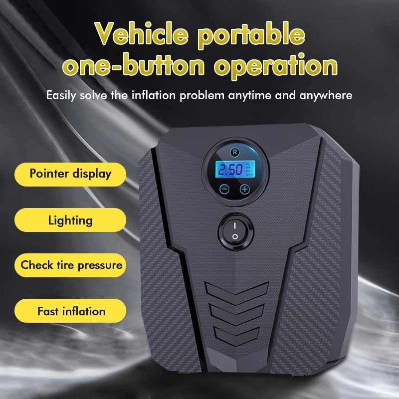 Digital Tire Inflation Pump Electric Led Lamp Tire Compression Pump Compressor Car Accessory