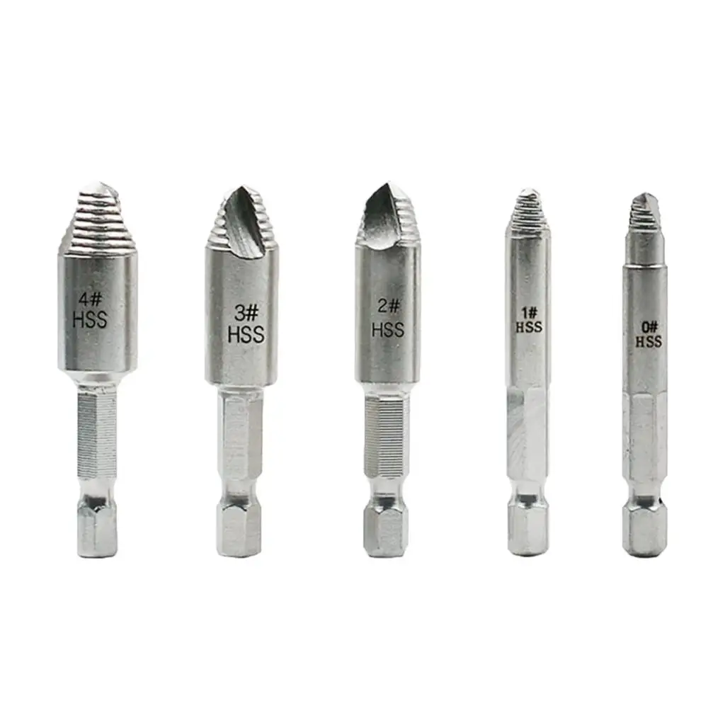 

5x Damaged Screw Extractor Set Easy to Remove High ​​Drill