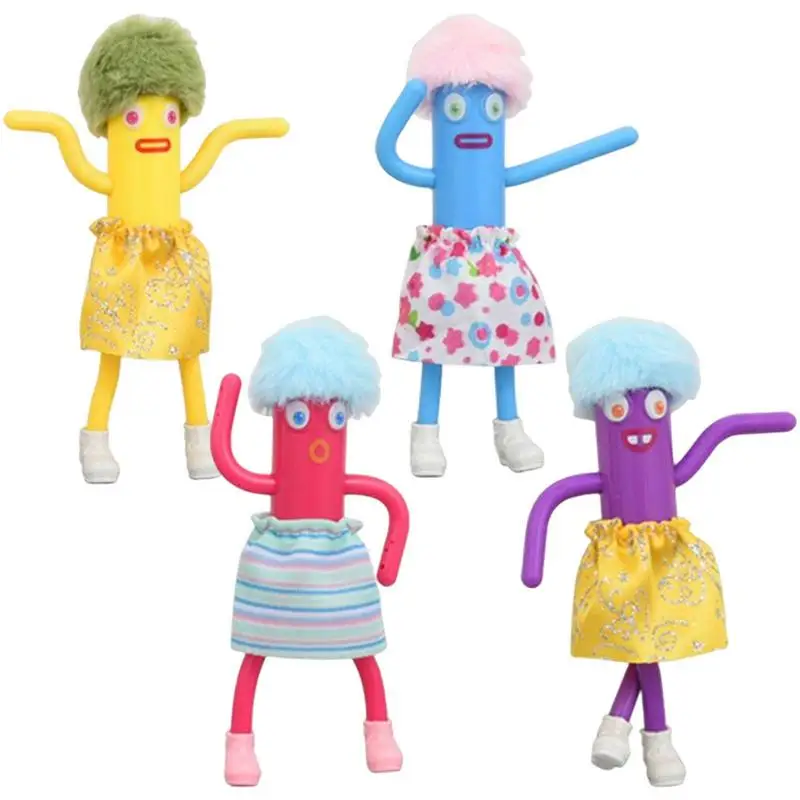 

Экшн-кукла аниме, 4 шт., куклы-колбаски с танцевальной осанкой, фигурка, игрушка, игровой набор для детей, украшение, коллекционная скульптура