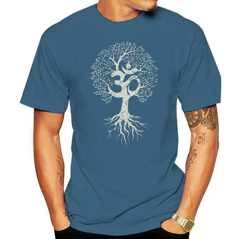 

Vintage Om Tree Of Life Tops T-Shirt Youth T Shirts Europe Men Tshirt Custom Tee Shirt Fitted Clothes 100% Cotton Black