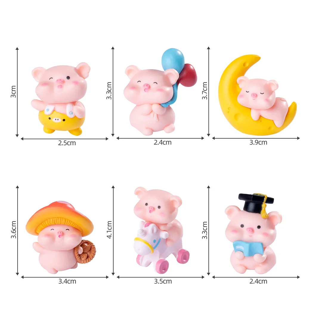 

Миниатюрные фигурки свиней KINGONEDOM, 6 шт.