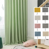 modern linen blackout curtains for living room bedroom ins style fresh mint green multiple colour window drapes home decor