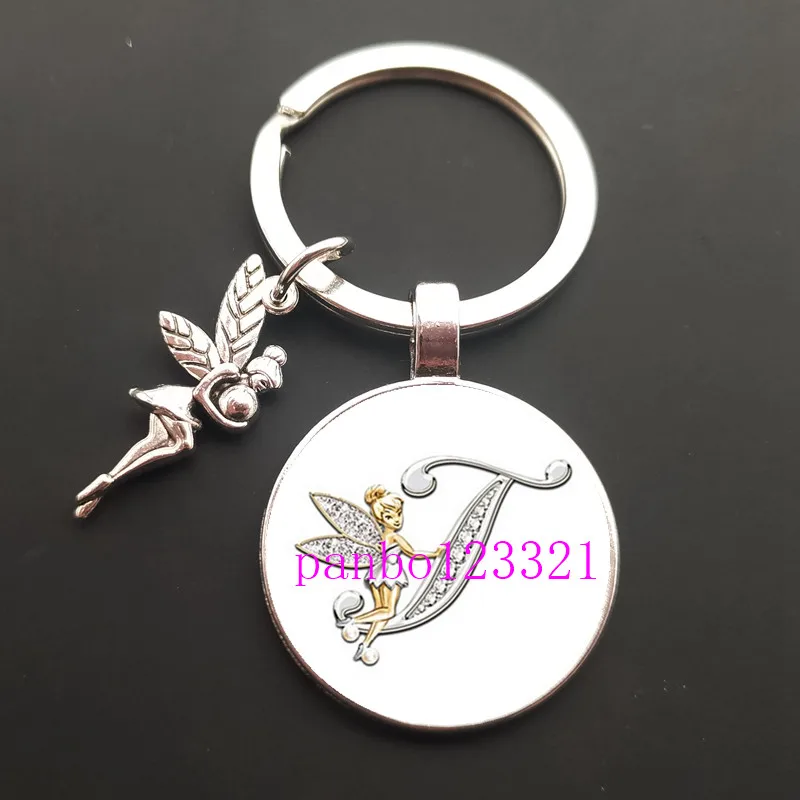 26 дюймов английские буквы стеклянный круглый брелок для ключей кольцо с