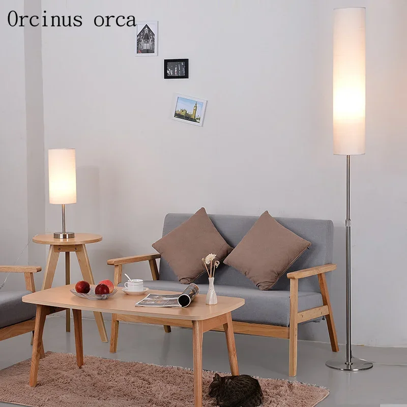 New store promotion home family hotel decoration white black flax fibre fabric shade mordern floor lamp light free shipping