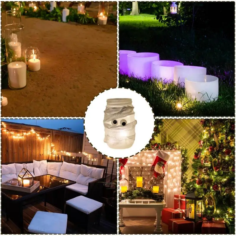 Сказочные огни для банок Мейсона мамочки с крышками на солнечных батареях