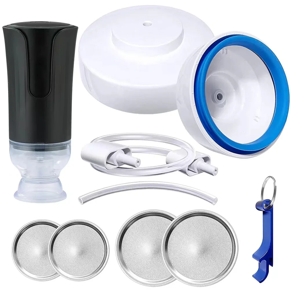 

Mason Jar Vacuum Sealer, Handheld Multifunctional Vacuum Storage Food Preservation Fermentation Tank Automatic Vacuum Sealer,