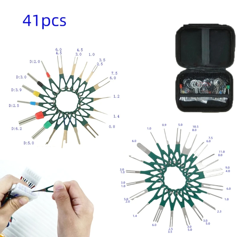 

18-82Pcs Terminal Removal Tool Kit Depinning Tool Set Terminal Ejector Kit for Release Car Wires from Connector Terminal