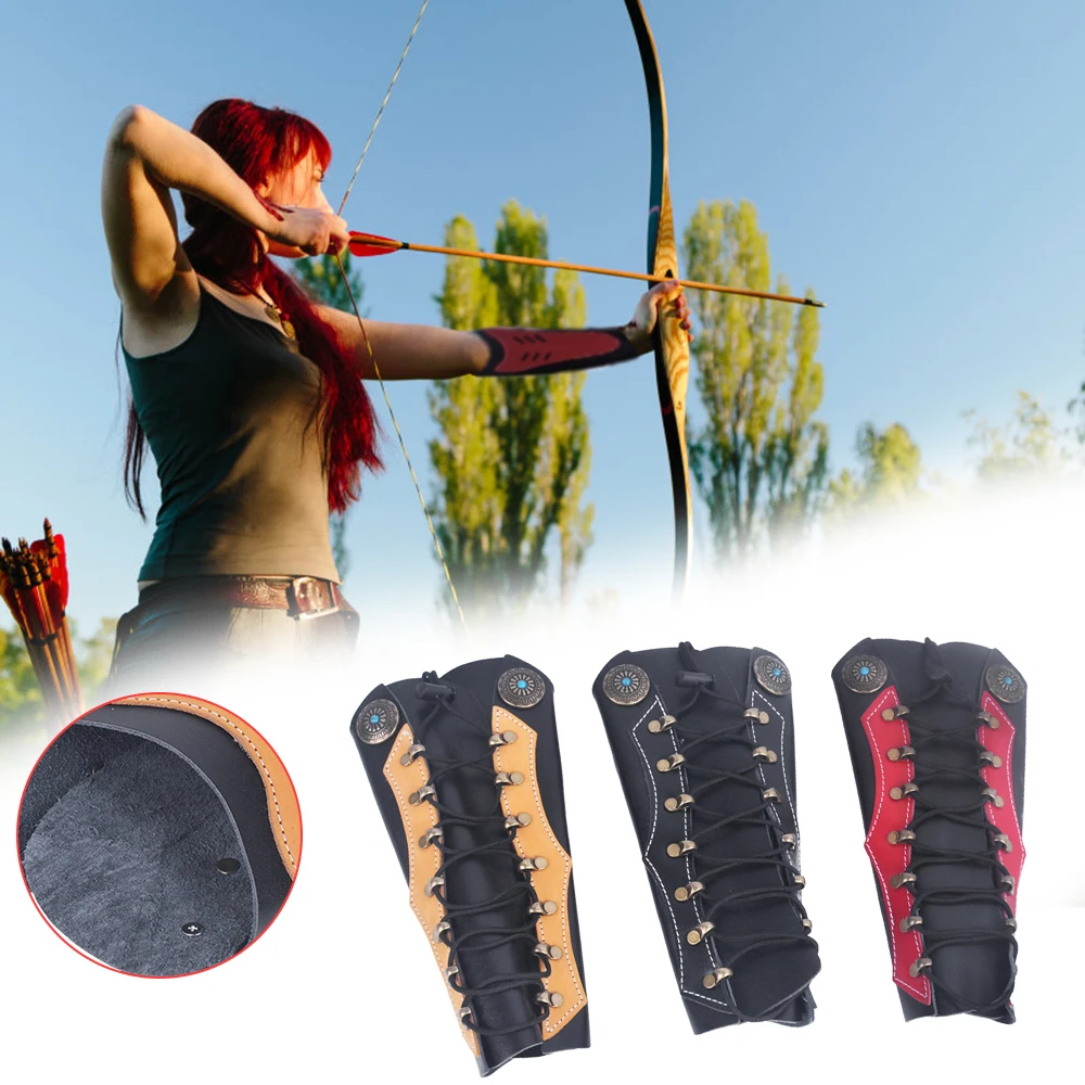 

Новый Традиционный Регулируемый нарукавник для стрельбы из лука защита из коровьей кожи снаряжение для стрельбы из воловьей кожи нарукавн...