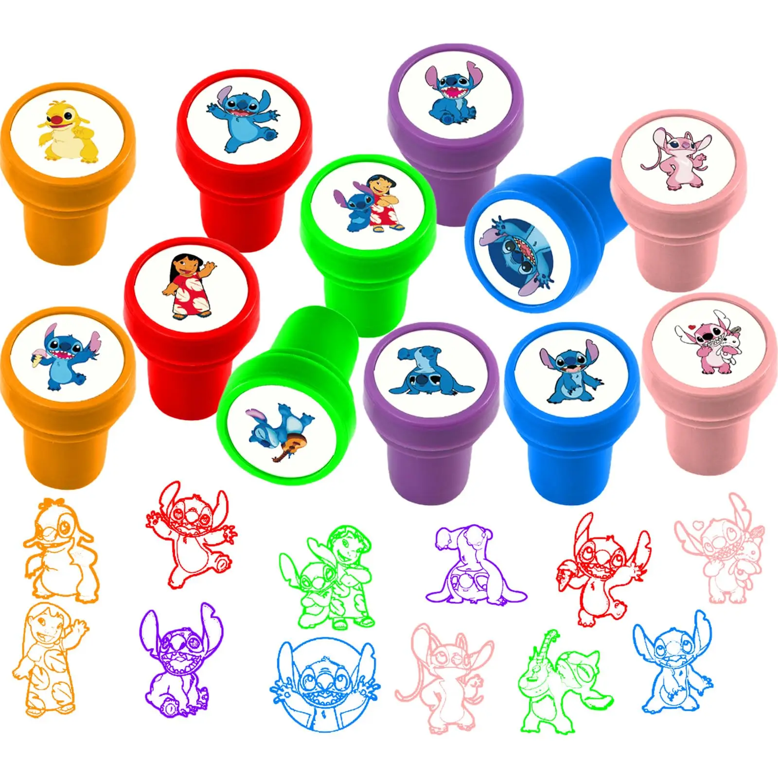 Покемон Лило Стич Hello Kitty Человек-Паук сувениры для вечеринки штампы внутри Микки