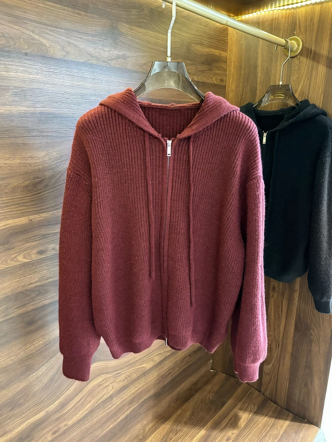 BLLIYOSS 2024 итальянский легкий роскошный шерстяной кардиган с капюшоном и двойной