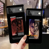 phone case for google pixel 6 6pro 6a black soft tpu cover for pixel 2 3 3a 4 4a 5a 5g xl attack on titan japanese anime fundas