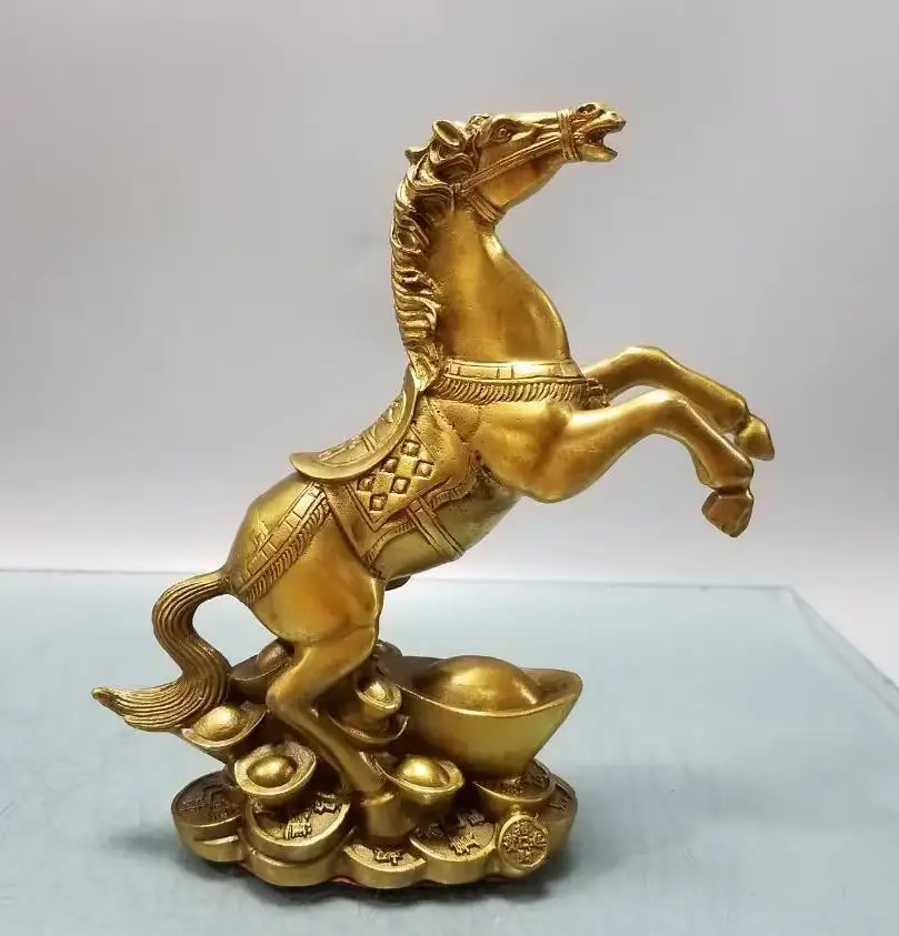 

Collection Seiko Brass recruit wealth horse Statue Desktop Ornament Animal Figurines Decoration Crafts Home Decor