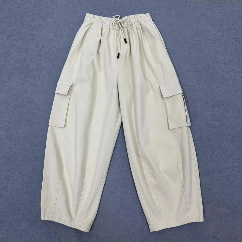 Женские классические брюки на шнуровке Johnature однотонные минималистичные