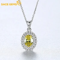 sace gems sparkling yellow zircon pendant necklace elegant wedding engagement party jewelry for women valentine day present
