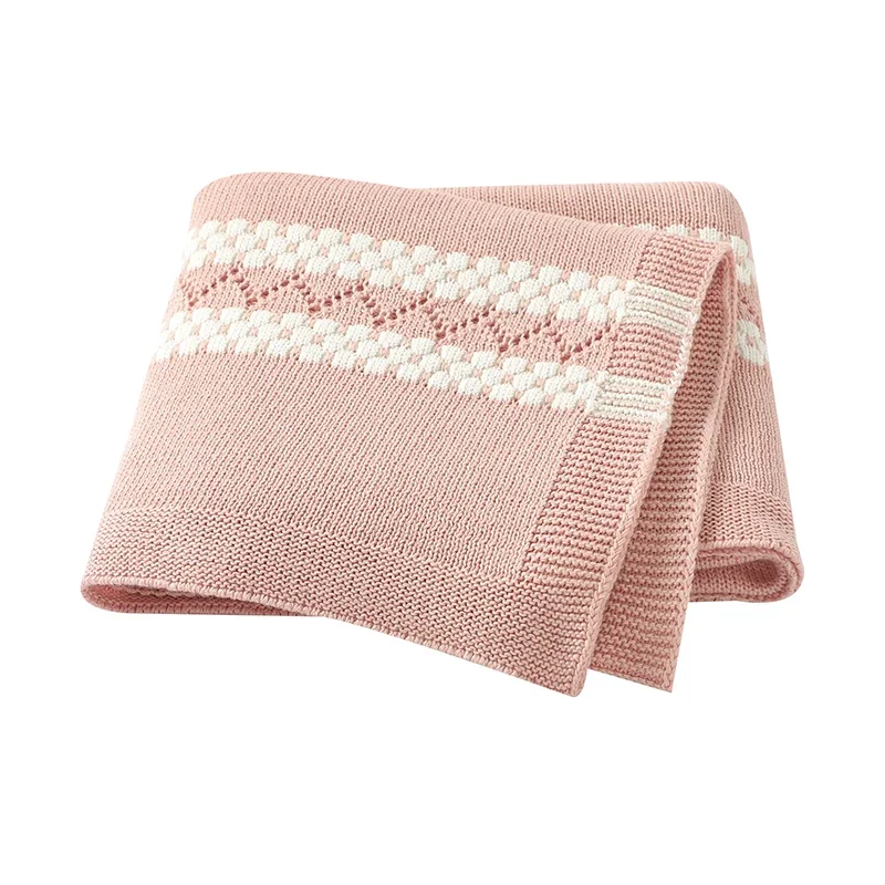 Хлопковые Одеяла 90x70 См Унисекс Для Новорожденных Мальчиков И Девочек Вязаные