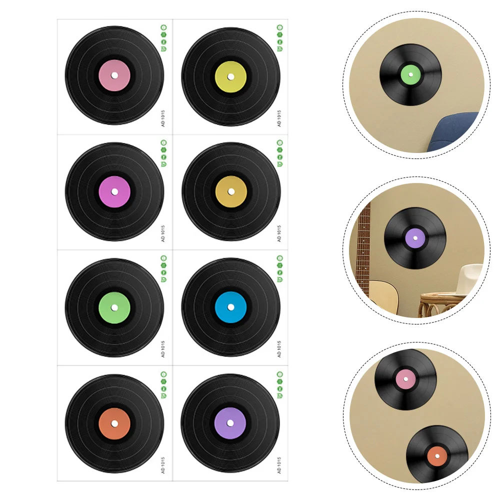 Home Decoration Fake Vinyl Records CD Cafe Room Wall Sticker Pvc 50s Theme Party Supplies
