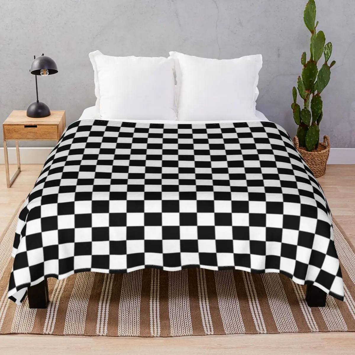 Checkered Flag Blanket Fleece Plush Decoration Ultra-Soft Throw Blankets for Bed Home Couch Travel Office