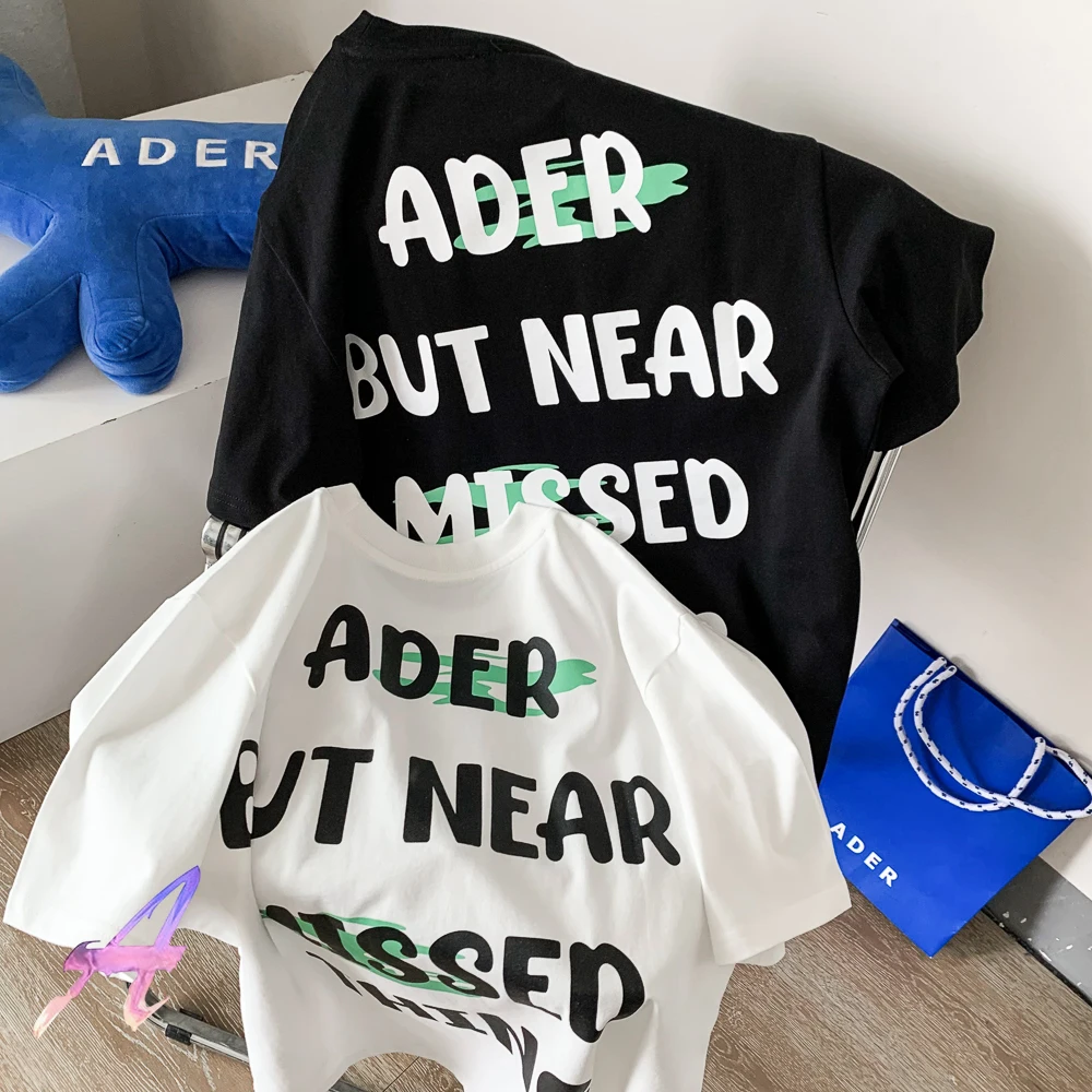 

ADER ERROR Cotton T-shirt Women's Printed Summer Loose Round Neck Couple Short-sleeved Men's Oversized Tshirts