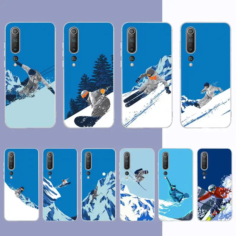 

Skiing Snow Snowboard Skis Phone Case for Samsung S21 A10 for Redmi Note 7 9 for Huawei P30Pro Honor 8X 10i cover