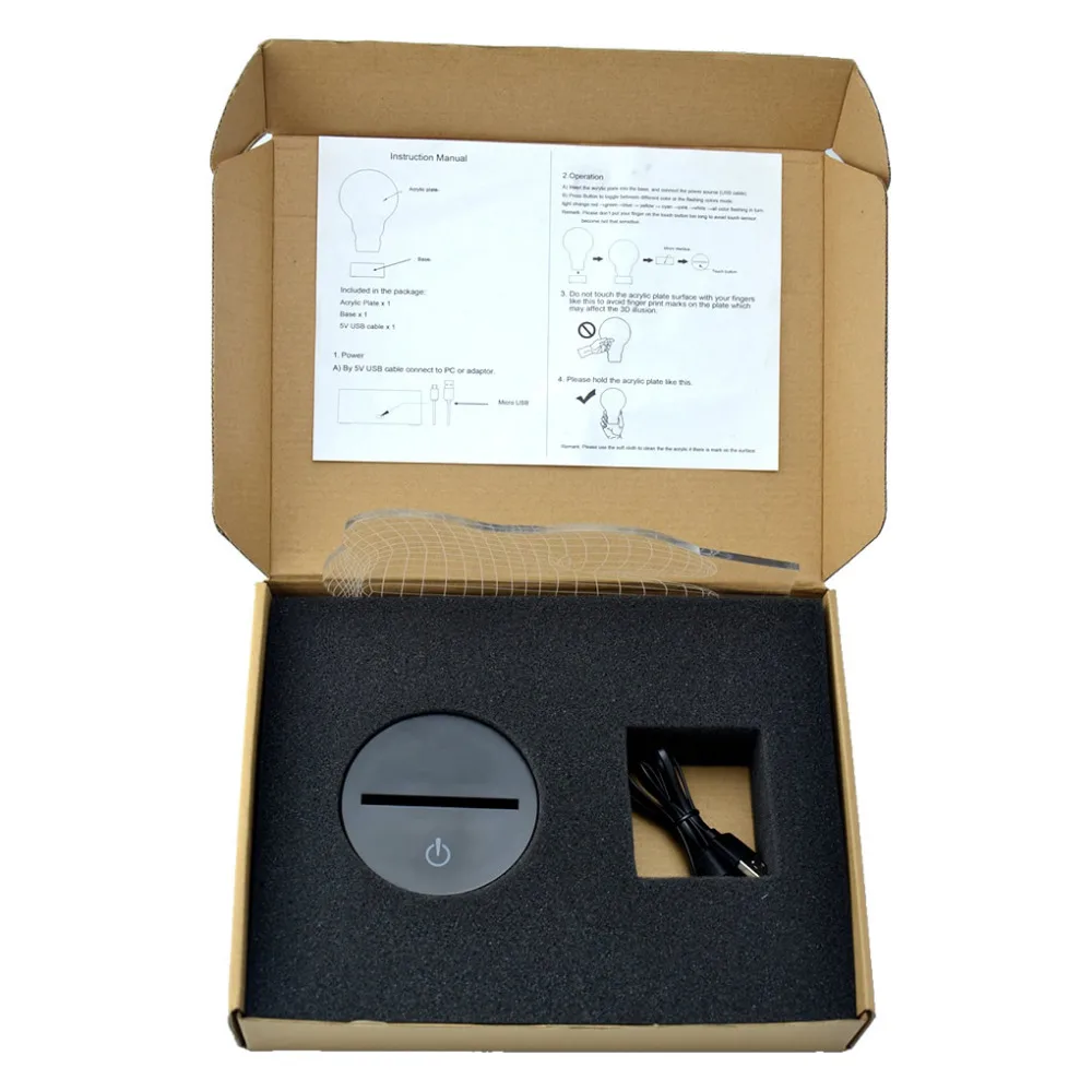AUCDV USB акриловый цветной 3d-ночник с черепами и скрещенными костями светодиодный