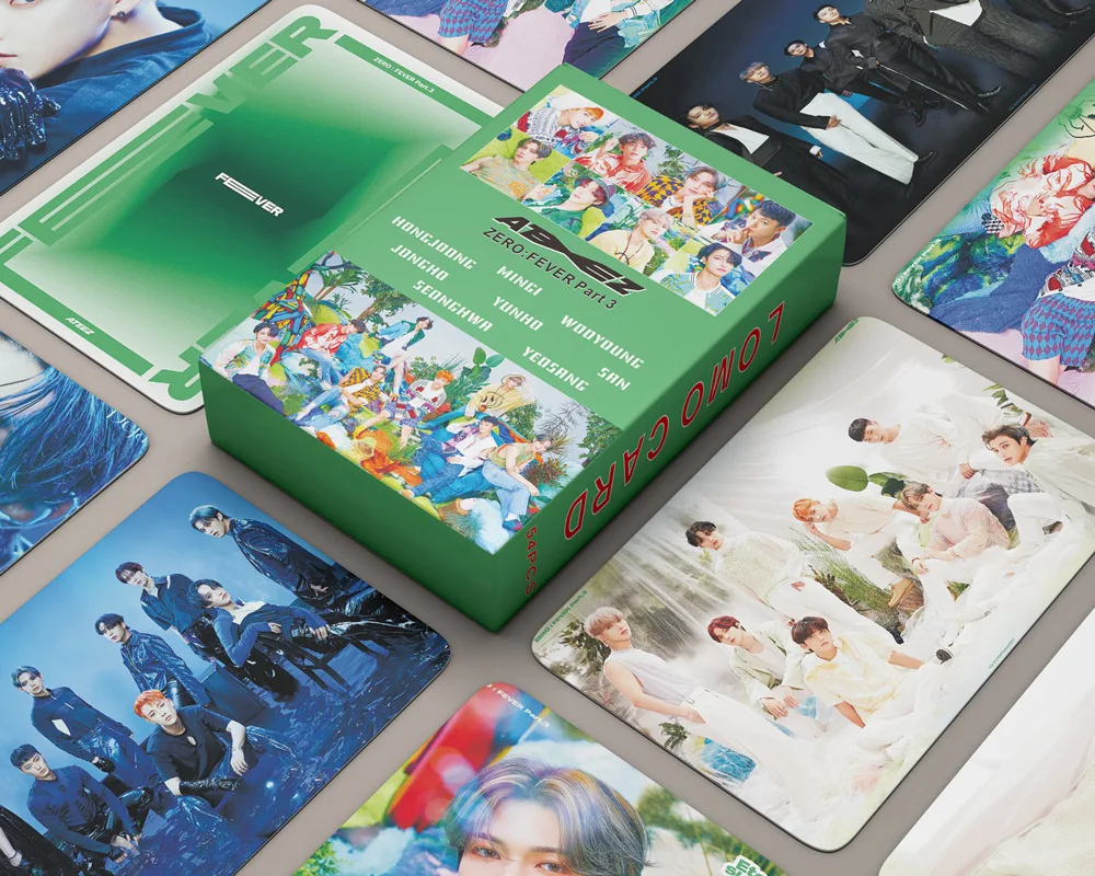 

55pcs/set Kpop ATEEZ Lomo Cards Photo New Album ZERO : FEVER Part.3 Photocards High Quality HD Collection Cards Fans Gift