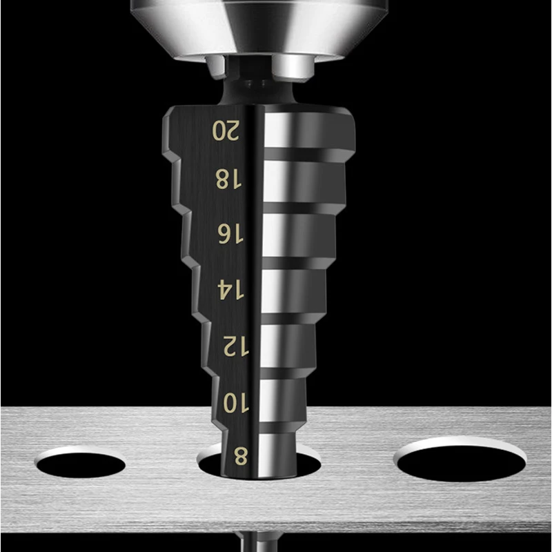 Черные ступенчатые сверла из быстрорежущей стали 4-12 мм 4-20 сверло с титановым