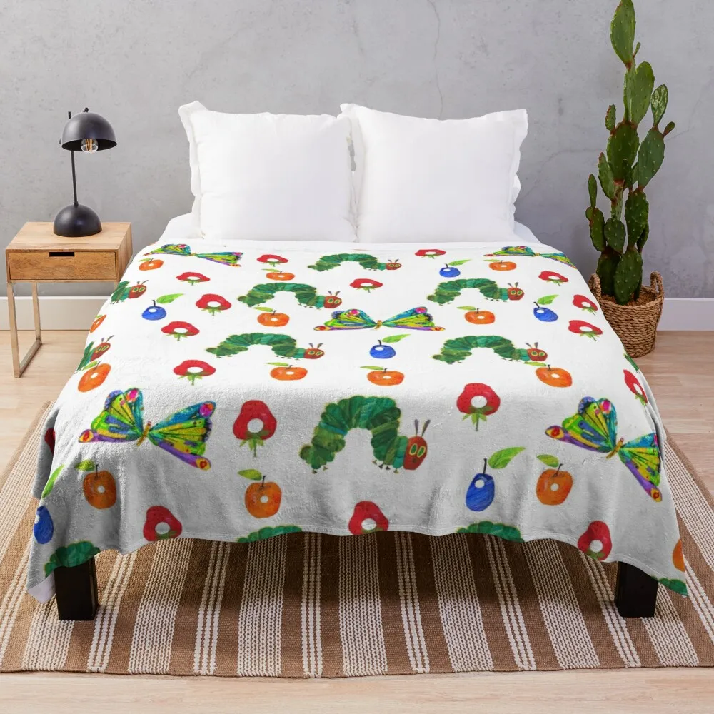 

Very hungry caterpillar Pattern Throw Blanket Thermal Blankets For Travel Soft Sofas