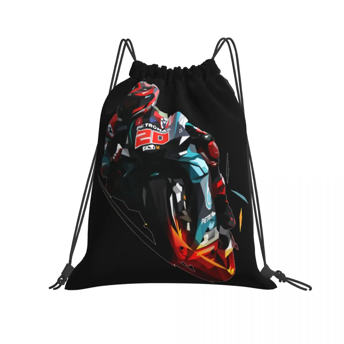 

Drawstring Bags Gym Bag Fabio And Quartararo Low Poly Creative Backpack autobike Field pack Humor Graphic