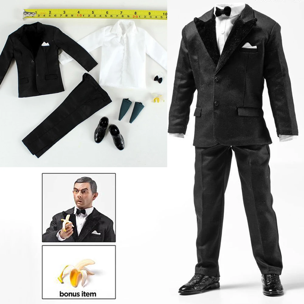 

1/6 Scale Rowan Atkinson MH14 Male Special Service Suit Mr. Bean Agent Clothes Men Clothing Set For 12" Action Figure Body