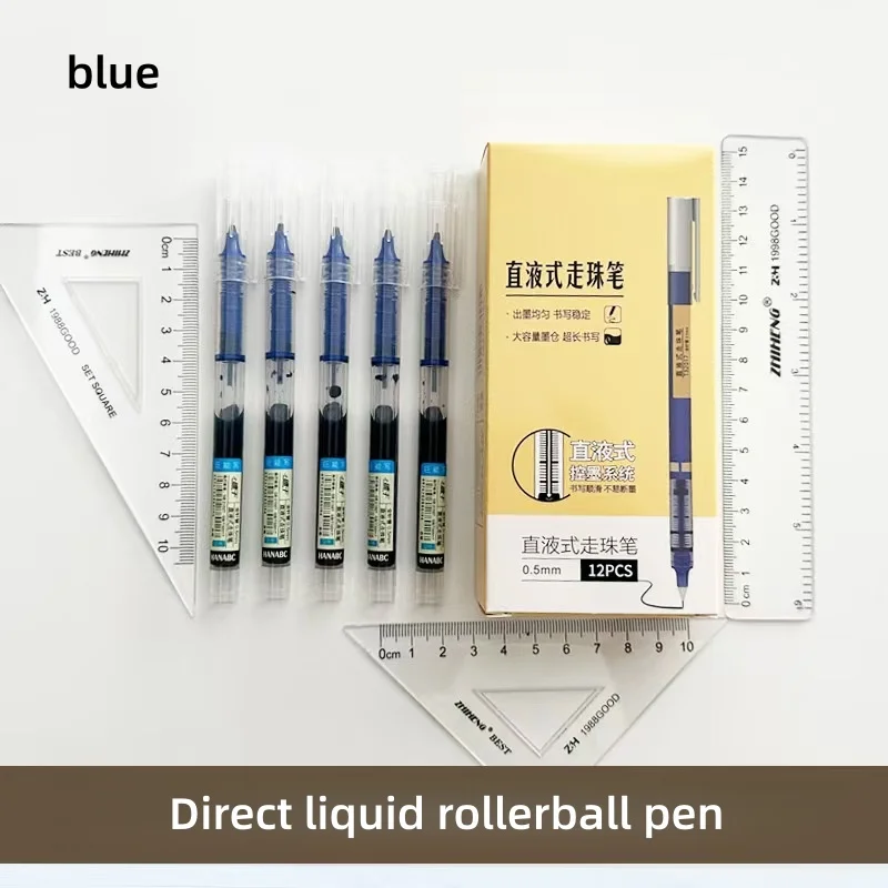 

0,5 мм большая емкость, шариковая ручка с прямыми чернилами, быстросохнущая нейтральная ручка для бизнеса и офиса