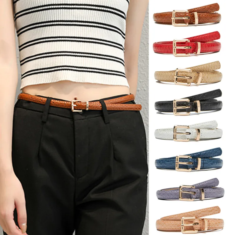 

Leather Belts for Women Fashion Jeans Classic Retro Simple Square Buckle Female Pin New Denim Dress Sword Gothic Luxury Punk