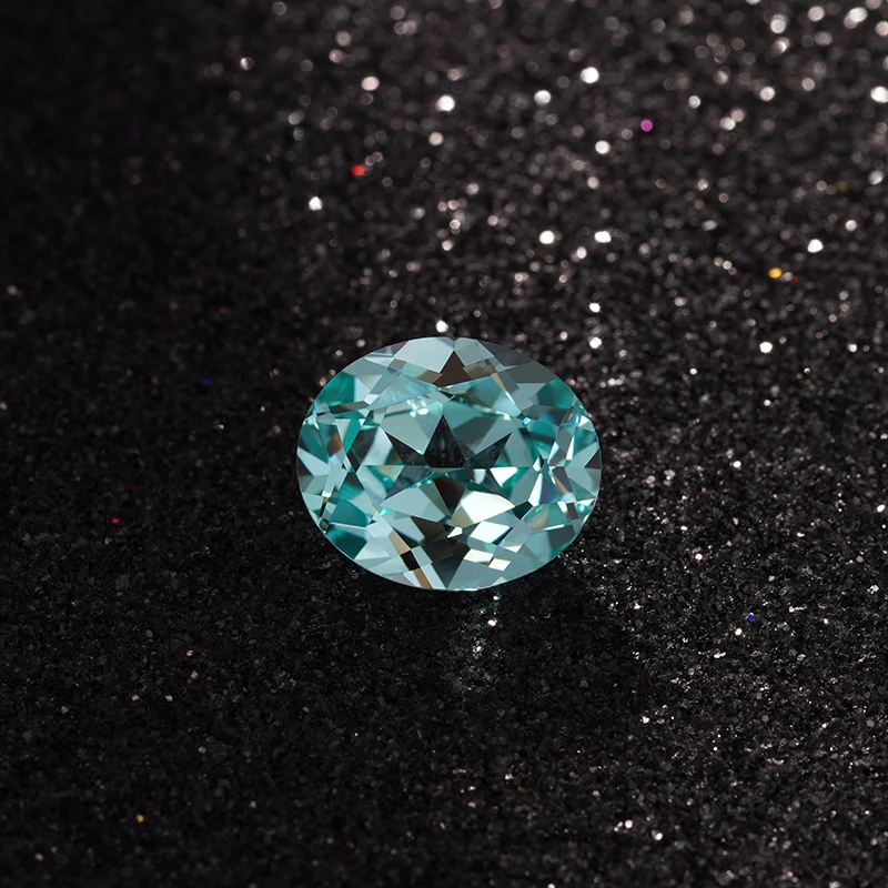 Paraiba Color Lab выращенный сапфир свободный камень овальной формы для установки