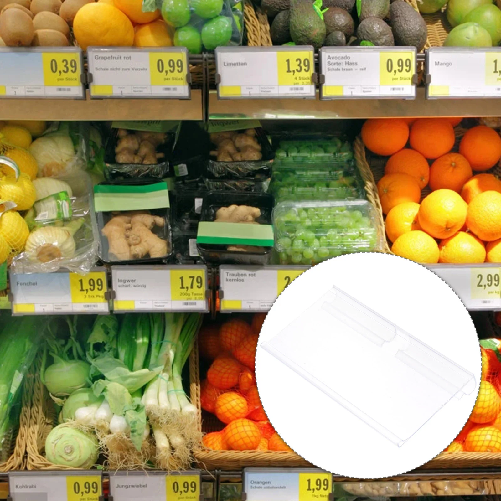 

100 Pcs Shelf Price Tag Supermarket Shop Label Holder Clip Wire The Sign Display Pvc Merchandise Basket Bin Labels