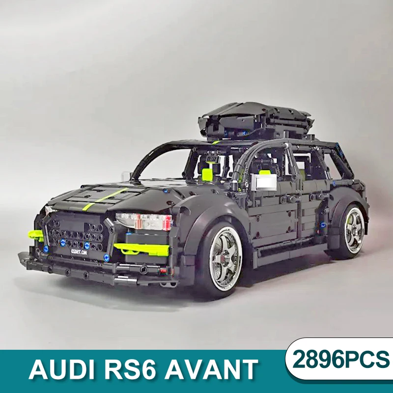 

Technical RS6 Avant Car Station Wagon Model Building Blocks Bricks MOC Simulation 1:10 Size Sports Car SUV Toys For Boy Kid Gift